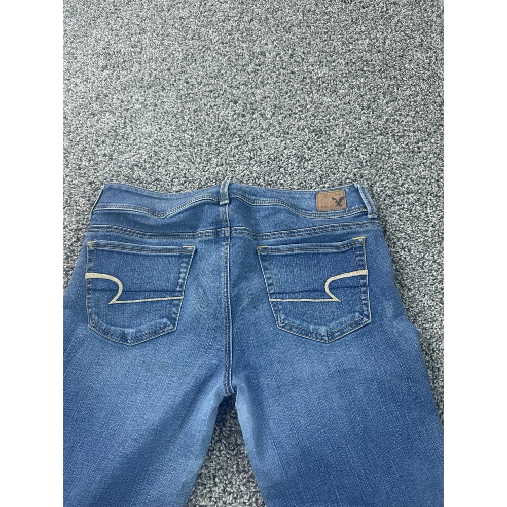 Vintage Y2K American Eagle Kick Boot Jeans Women's Size 12 Blue Baggy - Picture 6 of 12